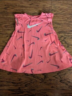 $ Nike Dri-fit Coral Pink Logo Print‎ Athletic Dress